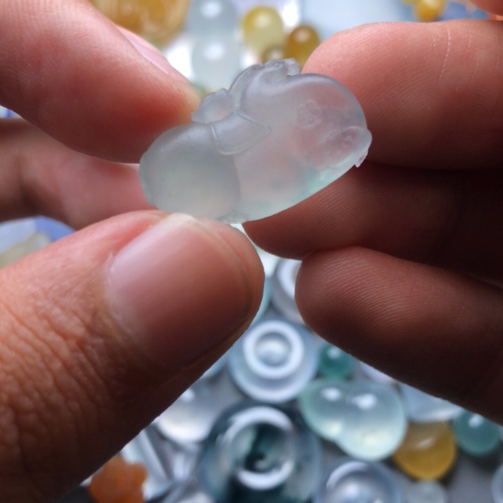 未镶嵌定制翡翠阿****财挂件