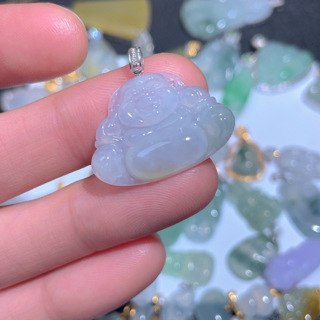 翡翠颈饰18K金镶嵌翡翠