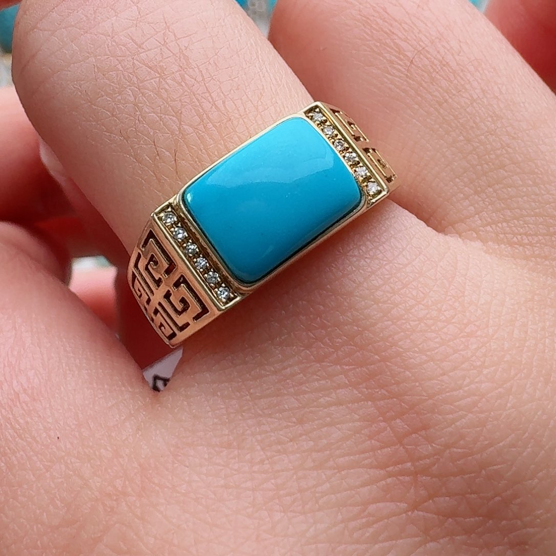绿松石18K金镶嵌戒指