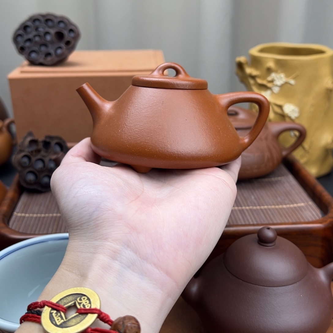 茶壶紫砂?子冶石瓢 朱泥 