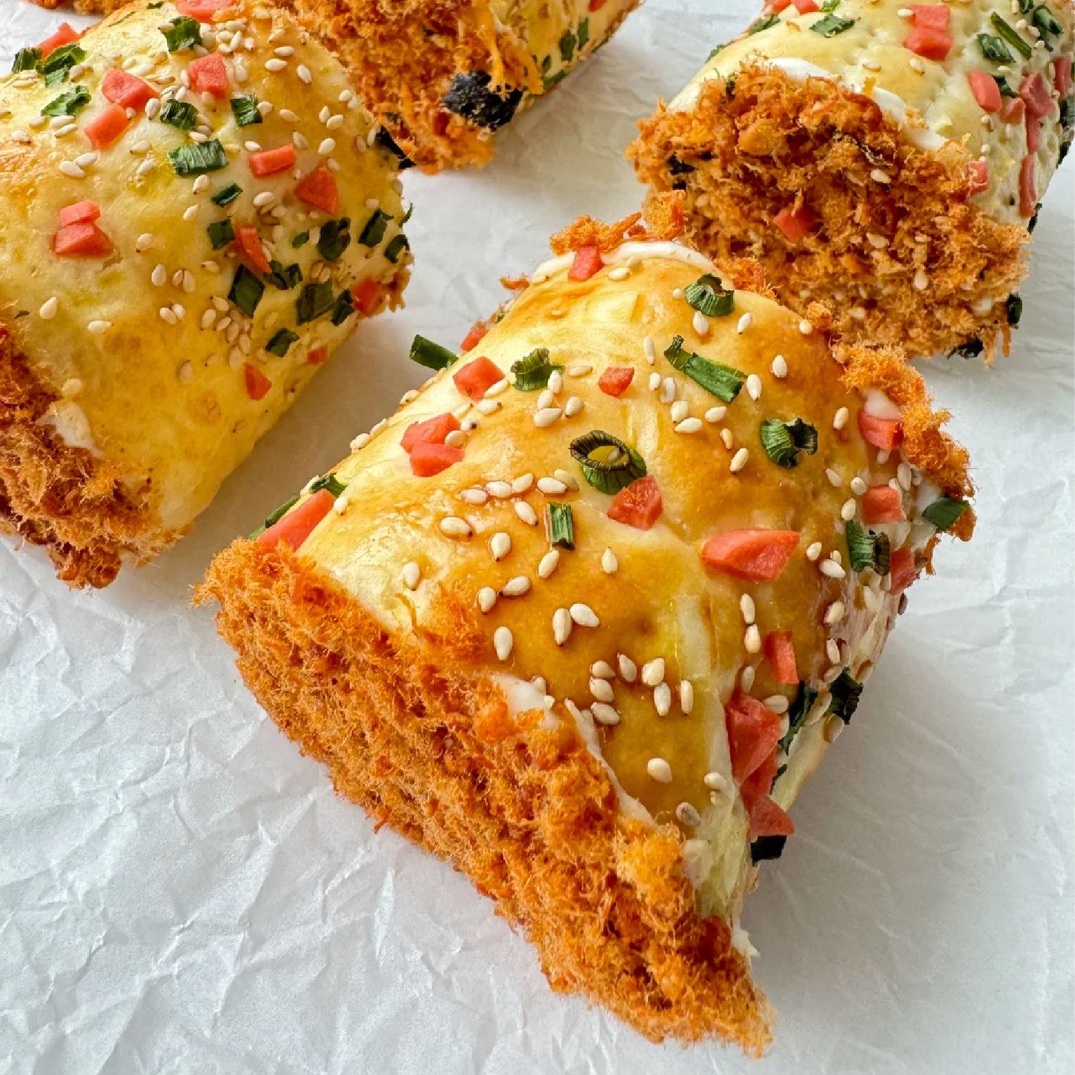 葱香火腿肉松卷(盒）