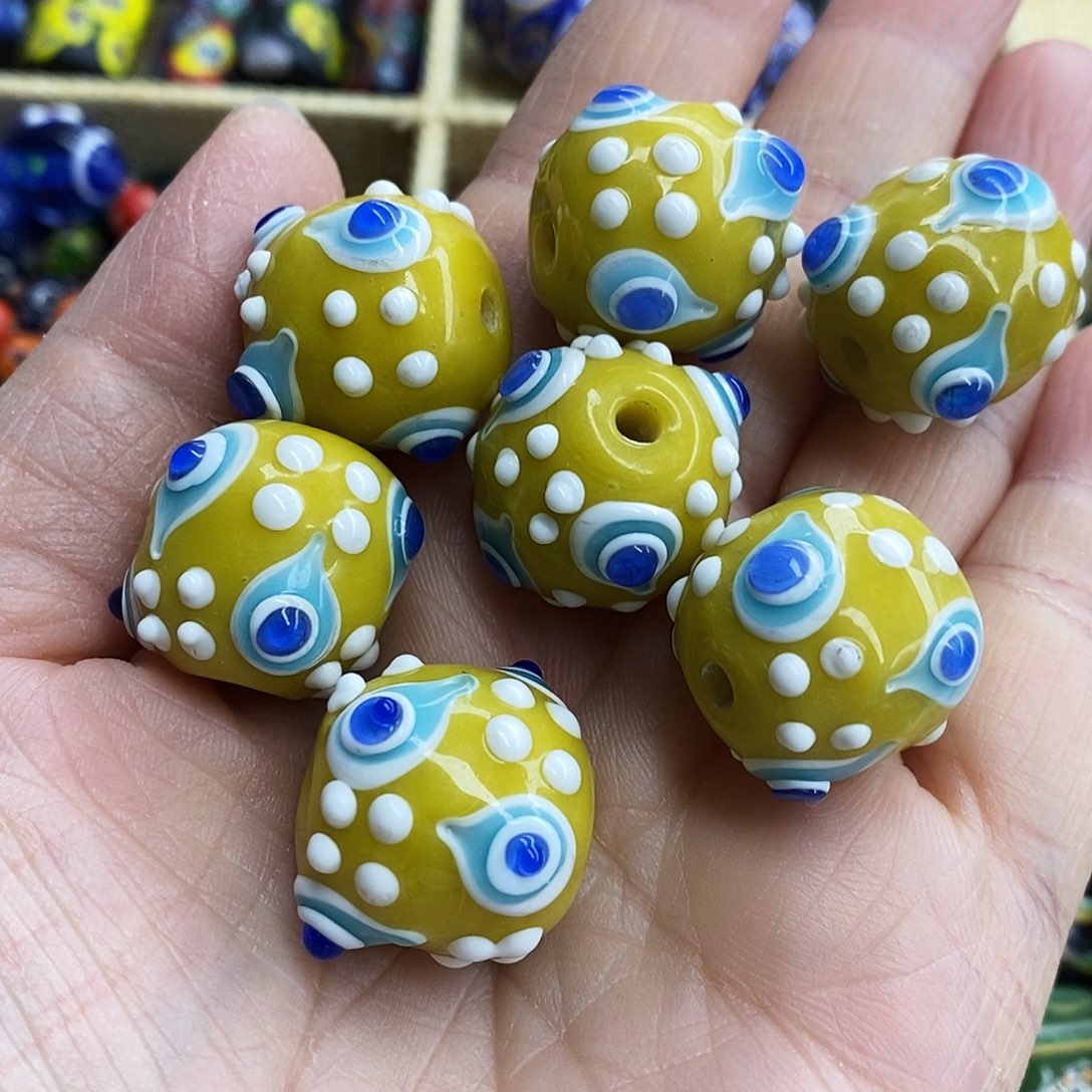 琉璃颈饰蜻蜓眼单颗6元