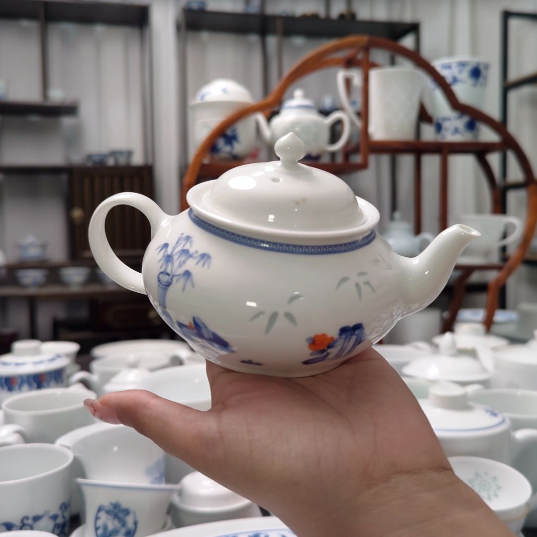 瓷岁朝清供茶壶一个景德镇