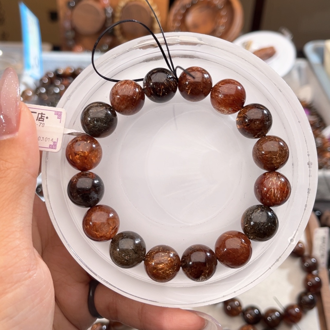 绮***宝手链未镶嵌水晶黑金超13m