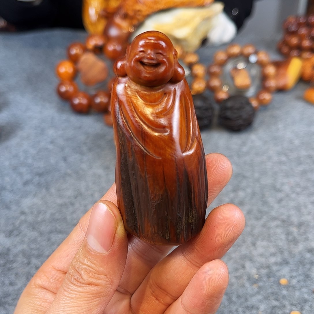 柏木（崖柏）朱砂红精品把件