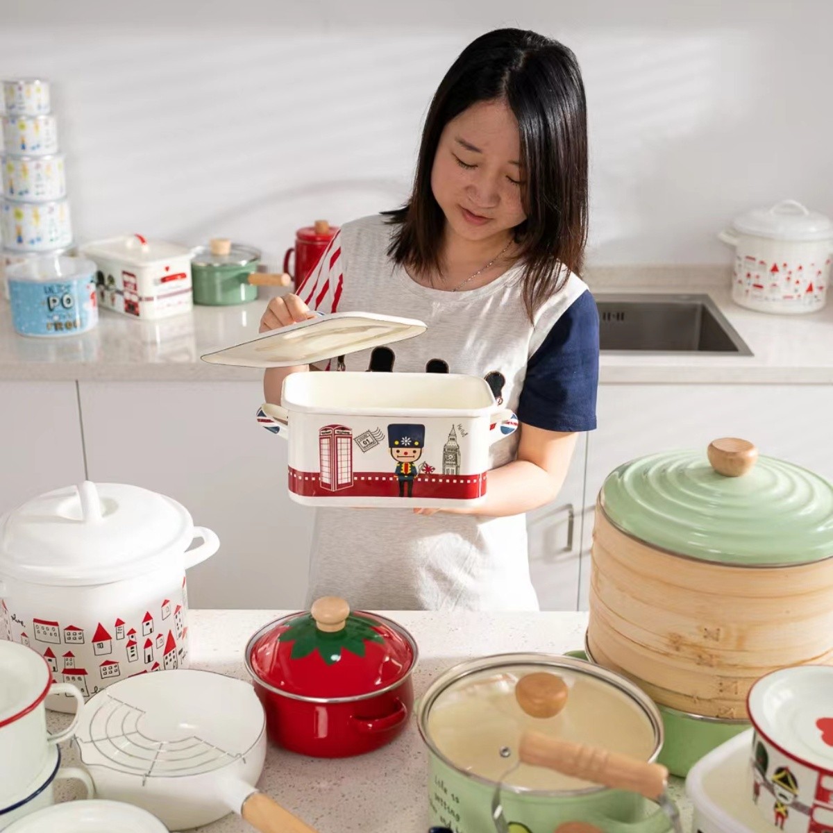H【临时编号这里下单！！！】福利搪瓷产品蒸煮锅奶锅杯盘餐具厨具烤盘