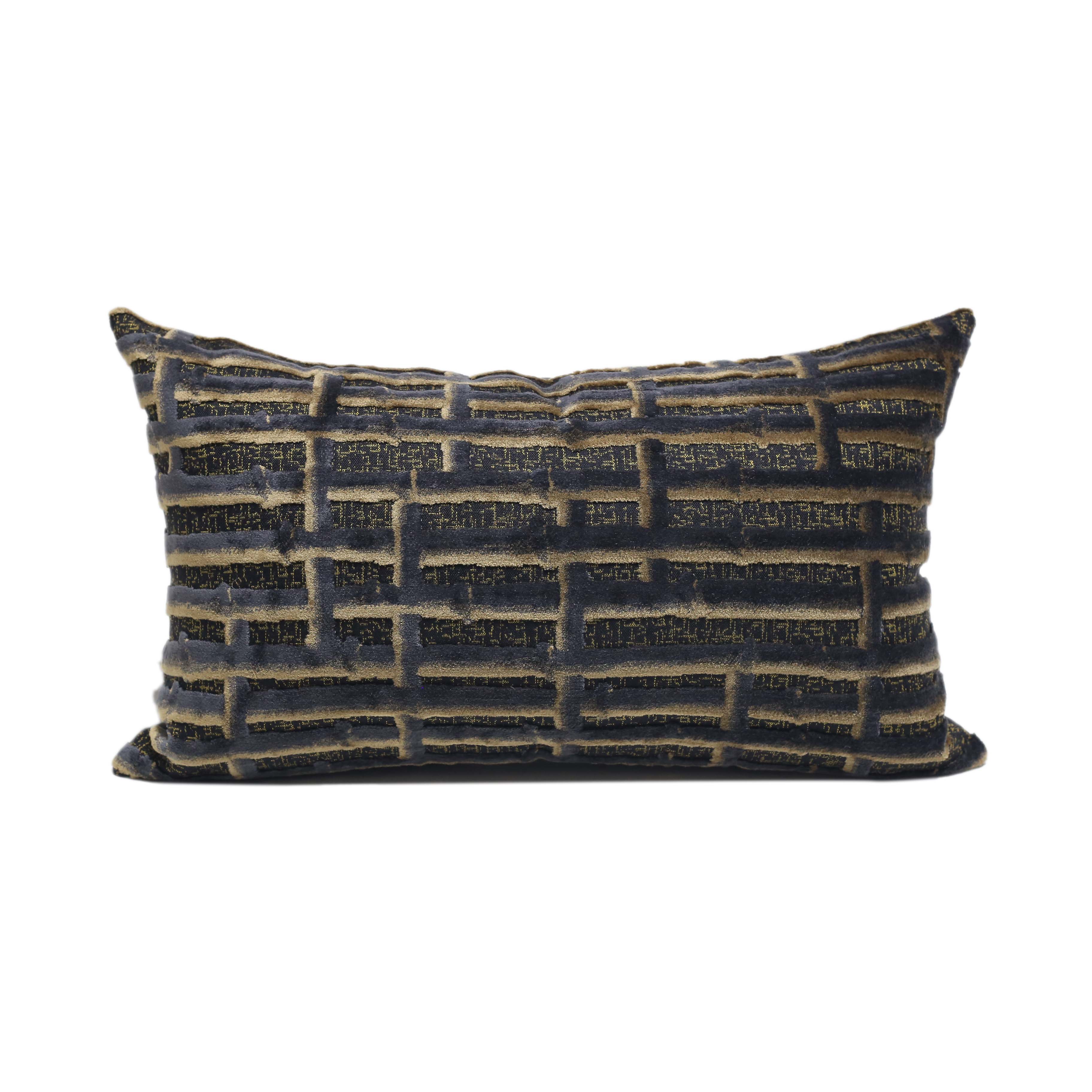 安思缦家居沙发抱枕靠垫天丝割绒靠枕样板房别墅装饰腰枕