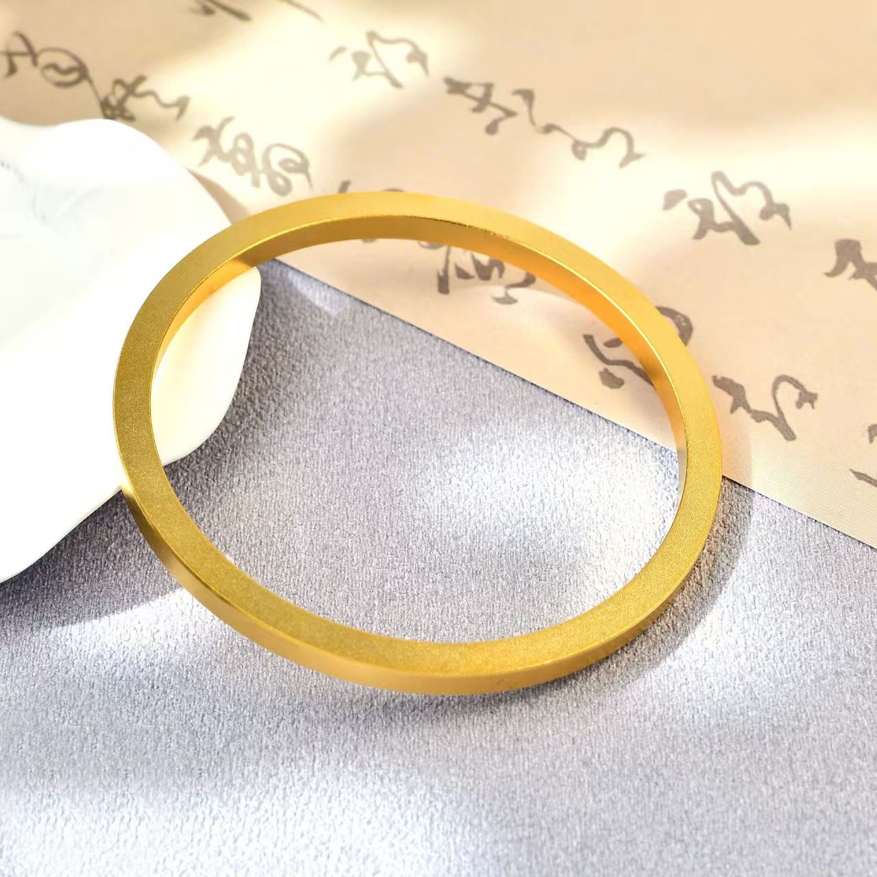 合金手镯 真金包古法四方传承精工手镯无痕新中式超高保色不掉色