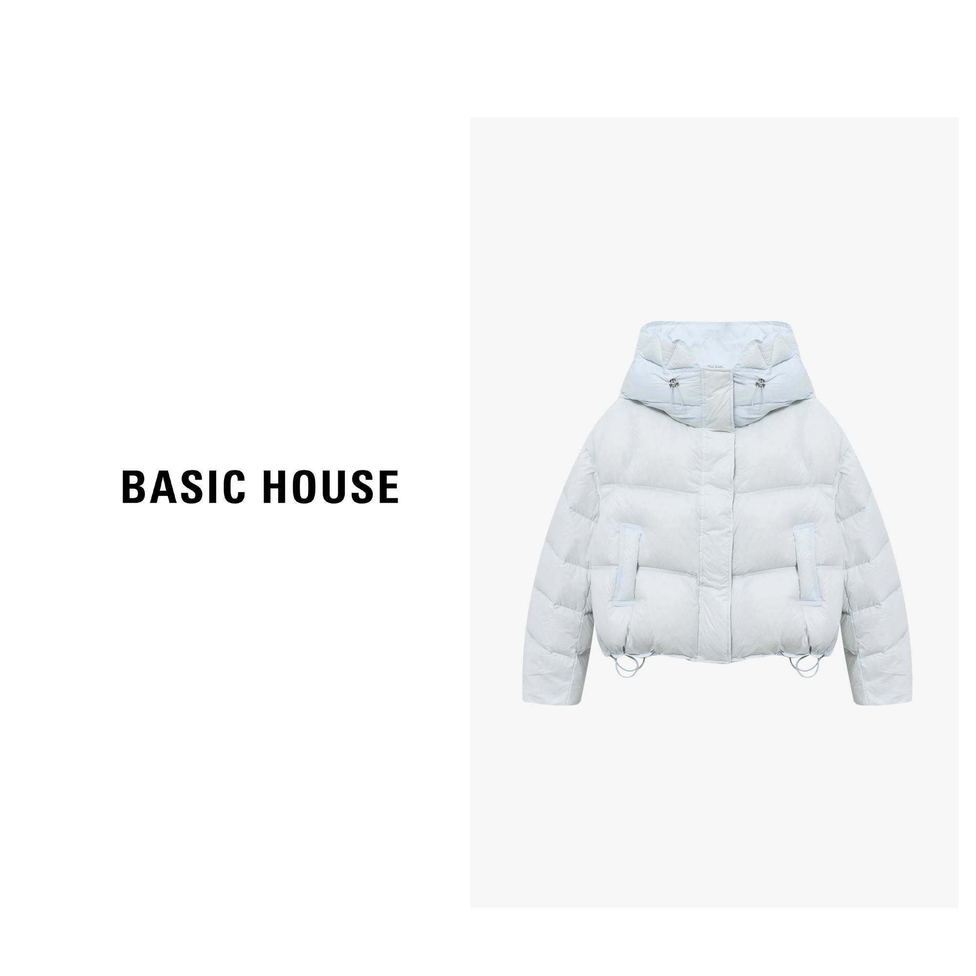 Basic House/百家好女款运动时尚休闲羽绒服（短款）-B0625B5SSA2