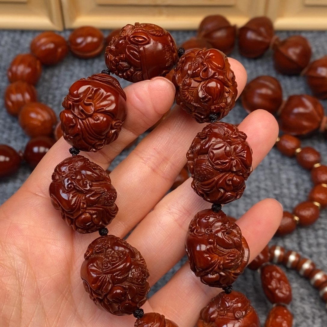 大***…橄榄核手串/手链八宝财