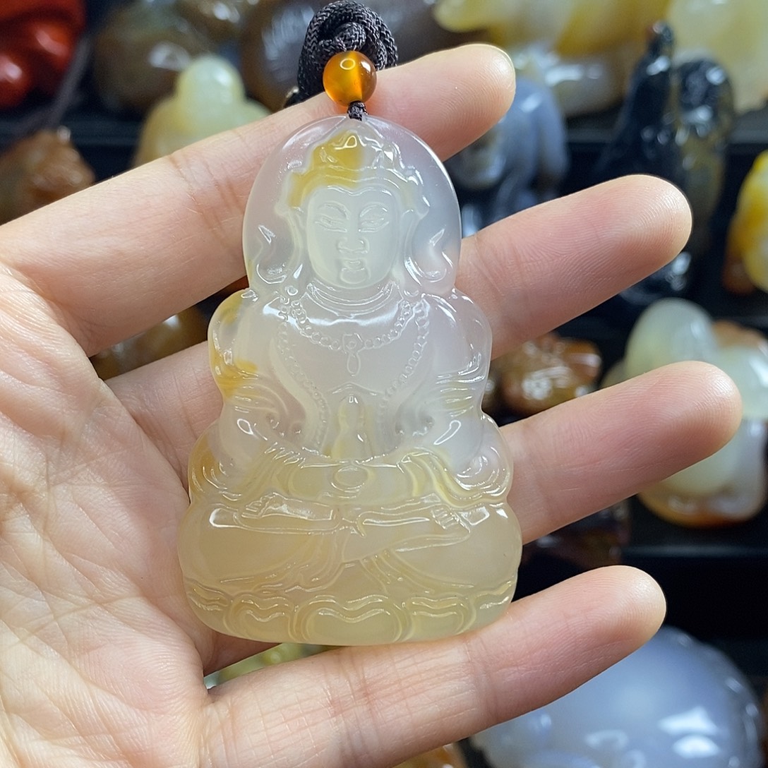 玛瑙/玉髓未镶嵌吊坠