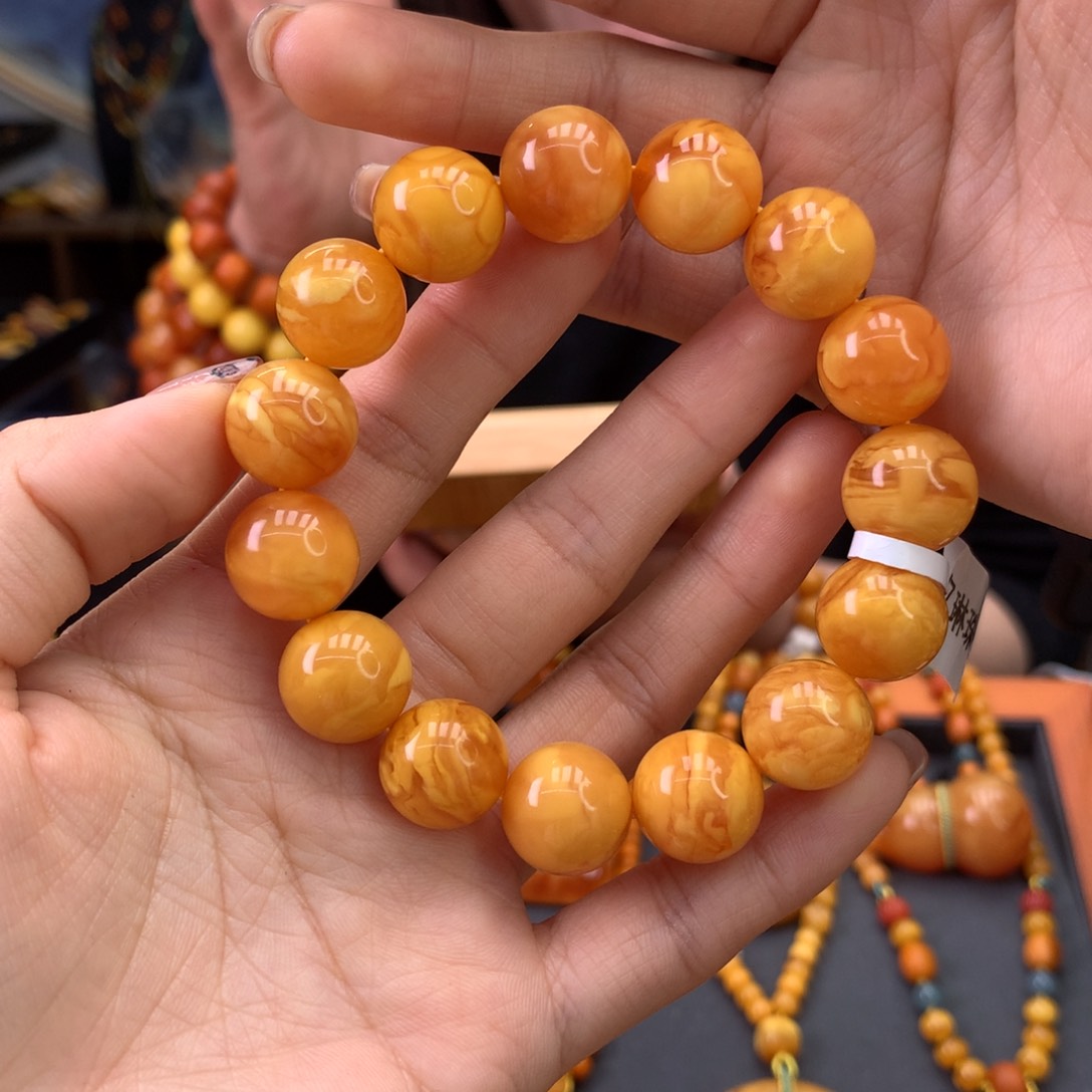蜜蜡手串未镶嵌天然
