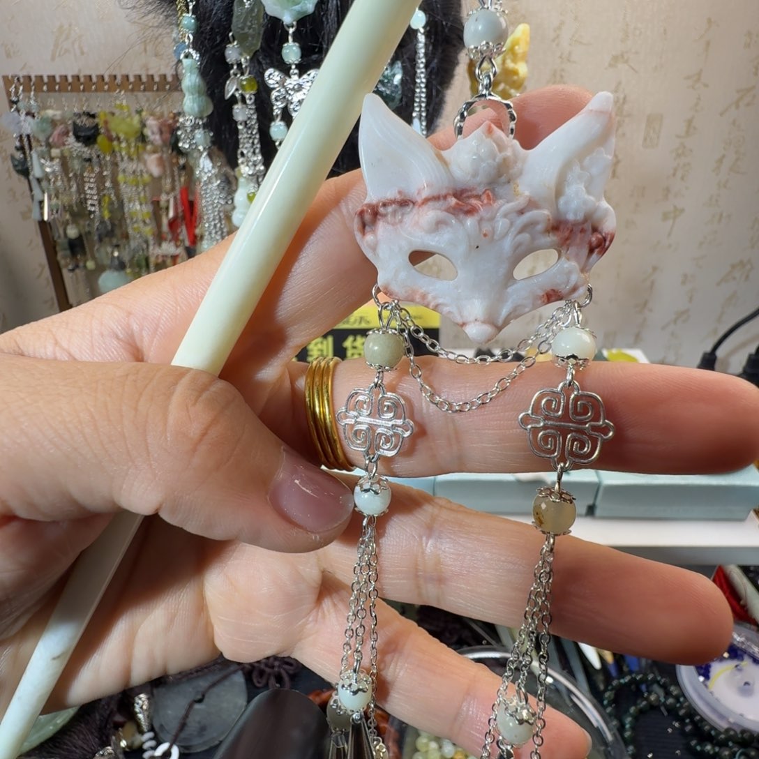 未镶嵌岫玉发饰福利款两个包邮