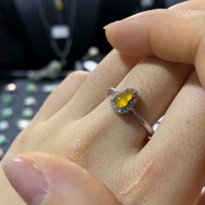 翡翠银S925镶嵌戒指