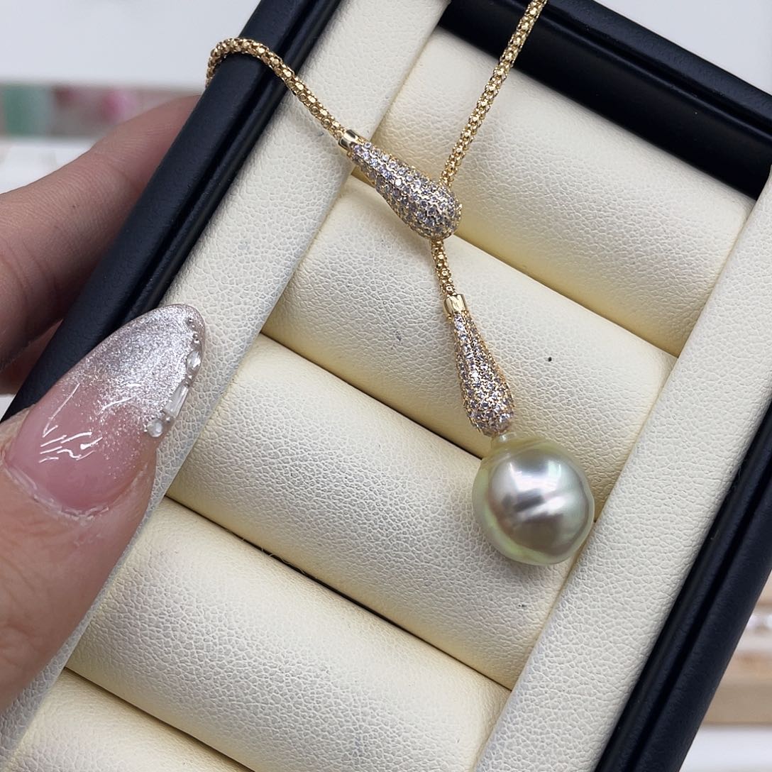 颈饰银S925镶嵌海水珍珠