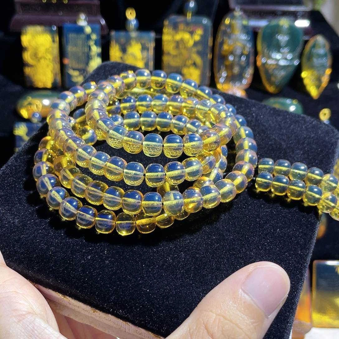 未镶嵌琥珀手链蓝珀老型8mm108