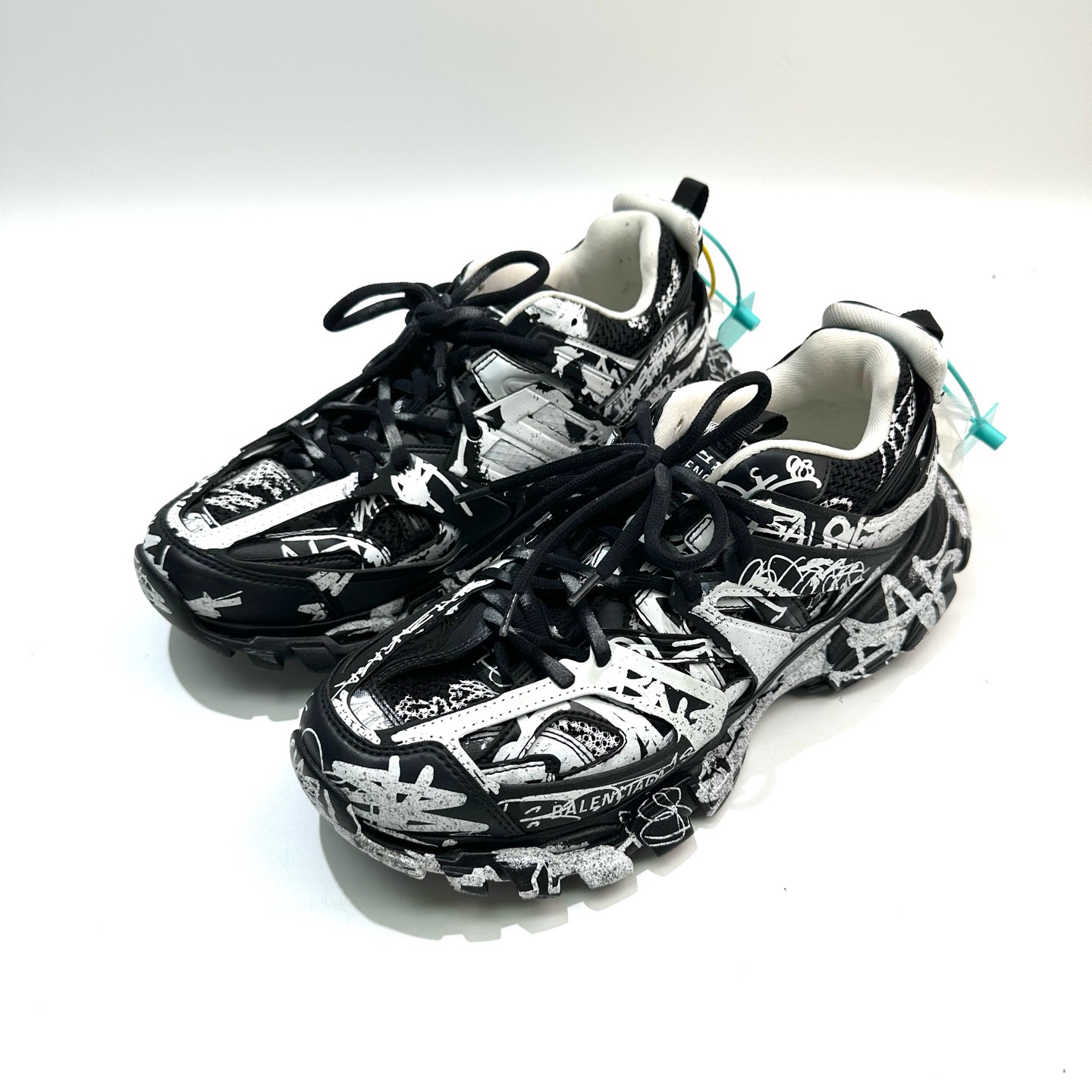 99新 Balenciaga/巴黎世家 41码 黑白涂鸦Track1.0老爹鞋bl