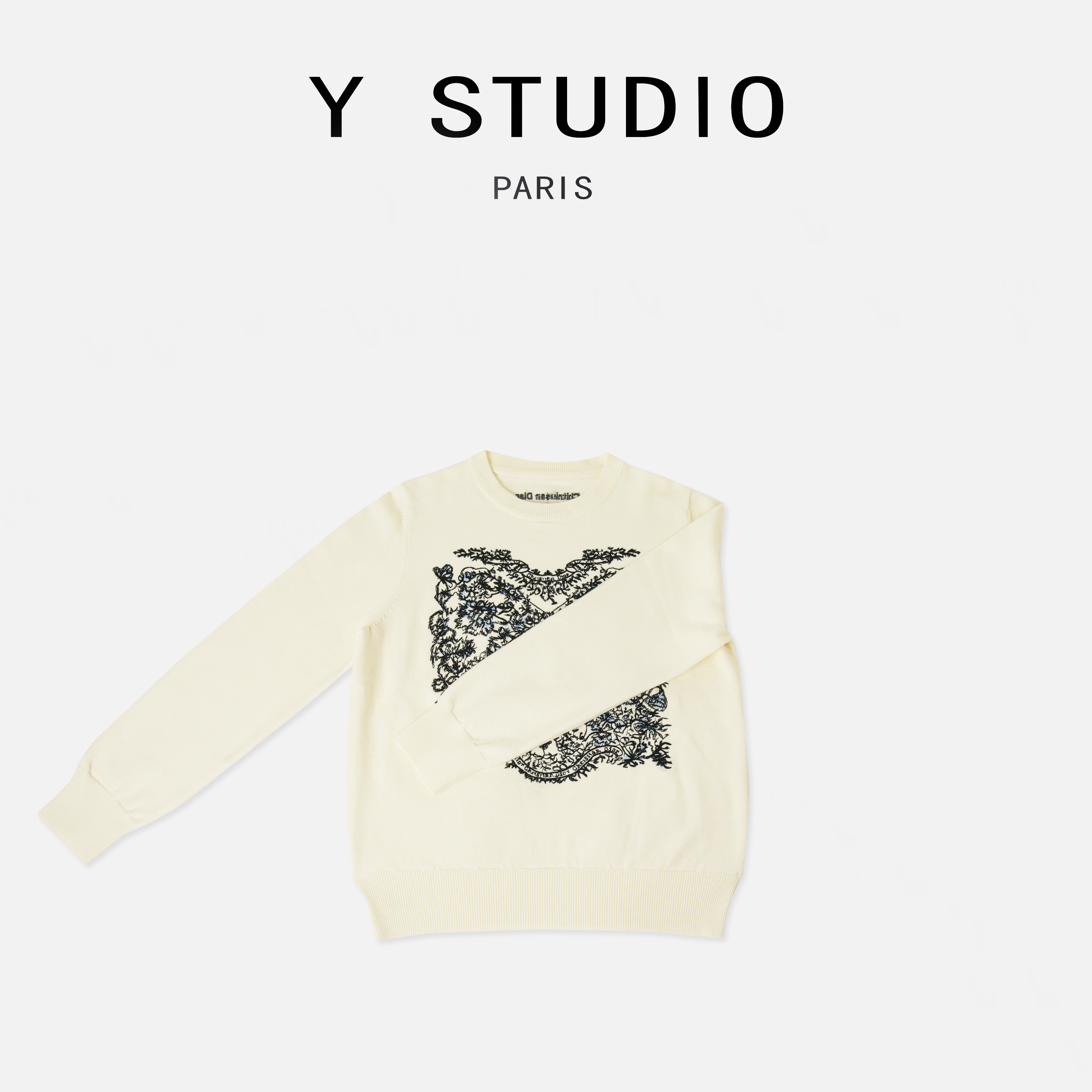 【大妮专属】（蝴蝶花丛）2025秋冬设计夸简约时尚针织重工长袖T恤