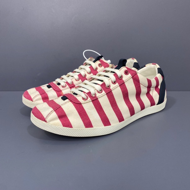 95新 GUCCI/古驰 42码 古驰Gucci 白红条纹板鞋 休闲鞋 27