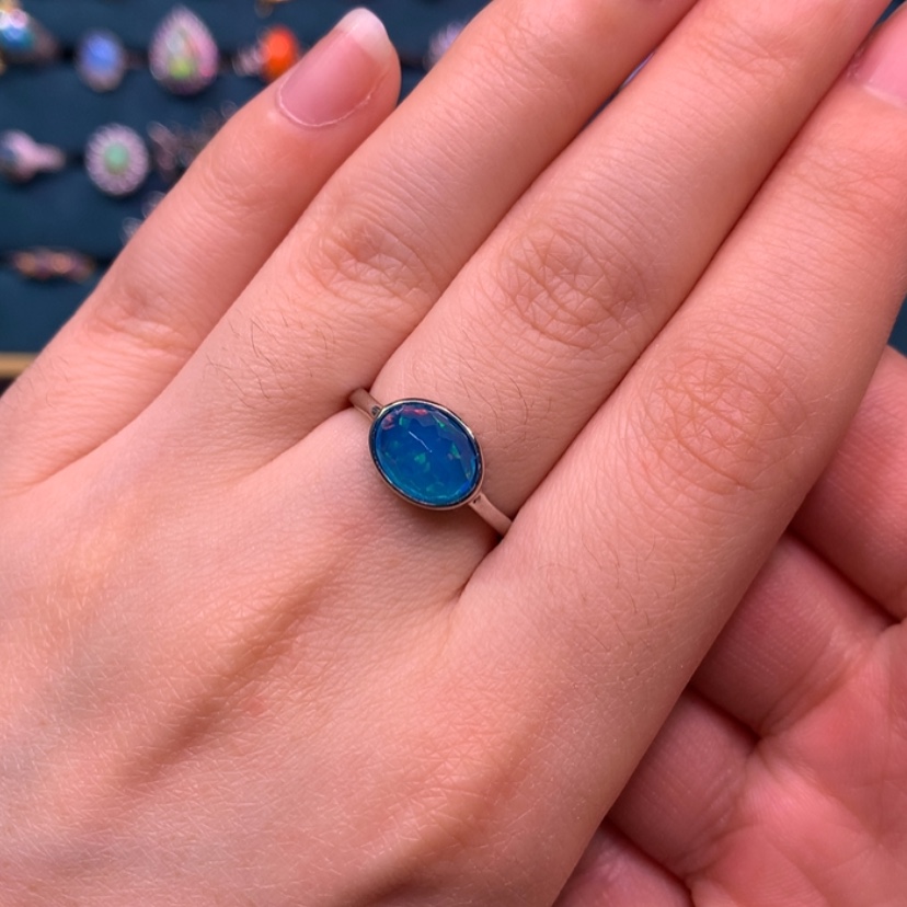 【闪购商品】欧泊戒指款式银S925镶嵌洋**宝