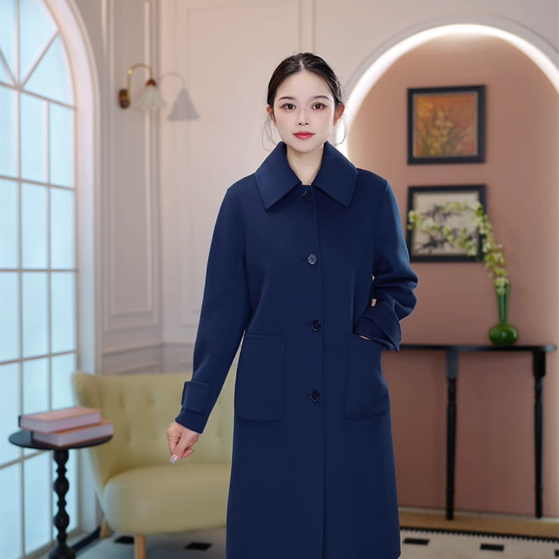 [佐尔美2025冬季新款]  气质时尚绵羊毛大衣双面呢外套M44SM09