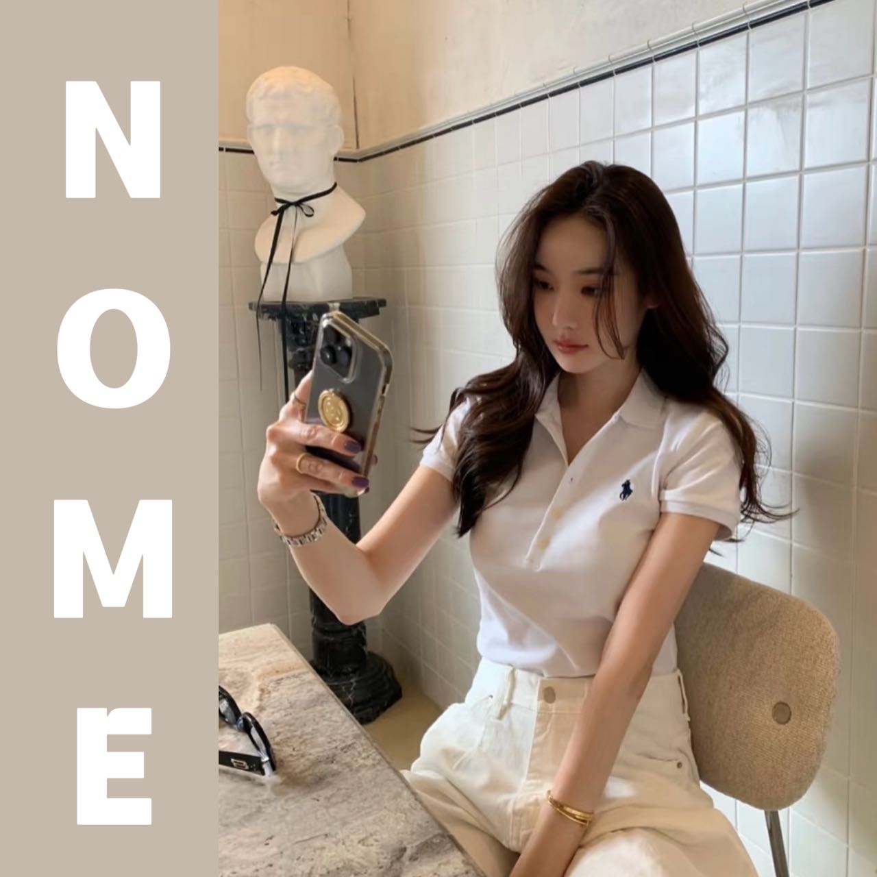 小马家 经典时尚 百搭 刺绣小马标POLO领五粒扣女款短袖夏季休闲