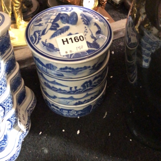 陶瓷四层收纳盒家居摆件