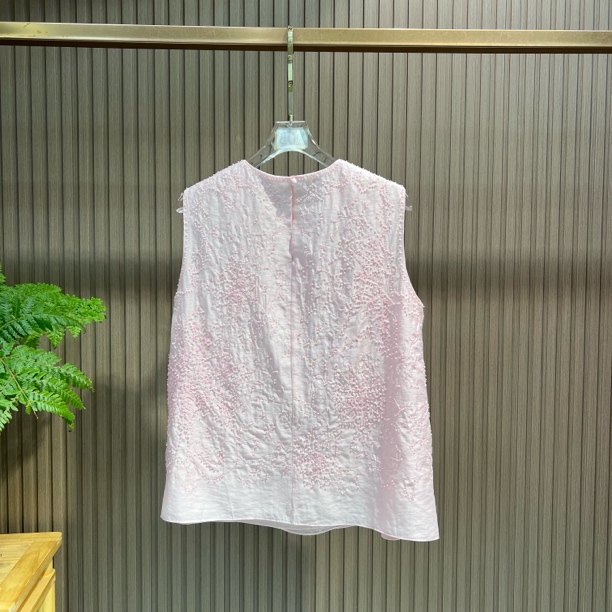 粉黛佳人 重工刺绣钉珠薄款夏季女时尚套头马甲背心