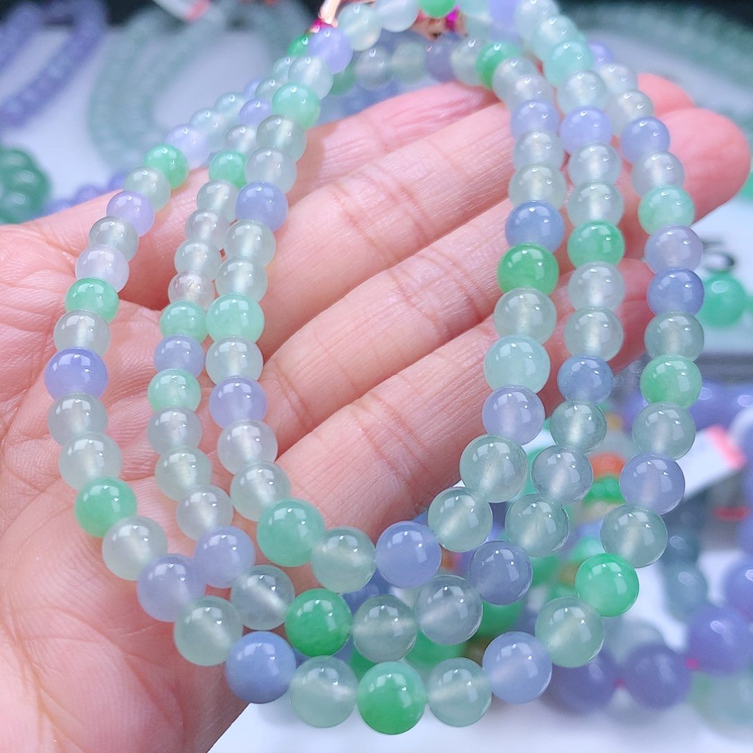 翡翠手链未镶嵌卡5.7-6.5mm