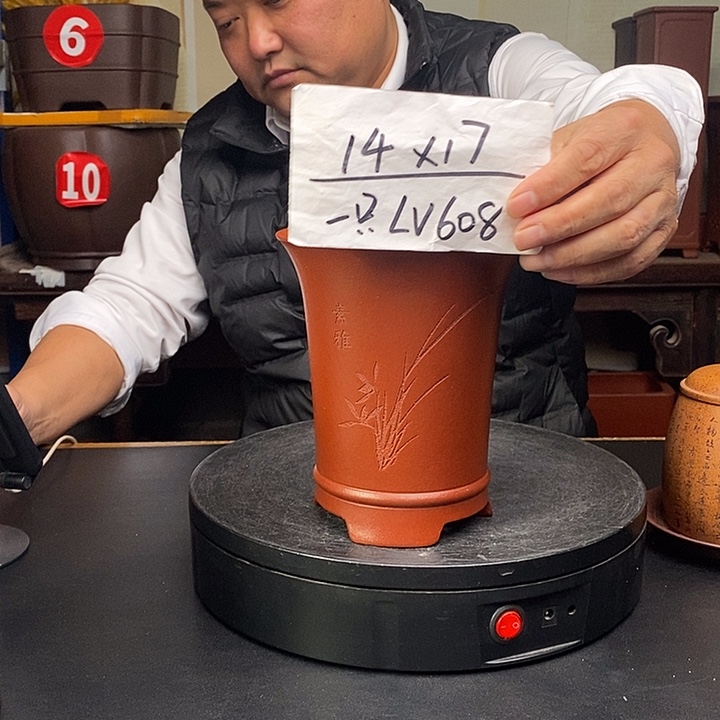 紫砂花盆货号一只LC608