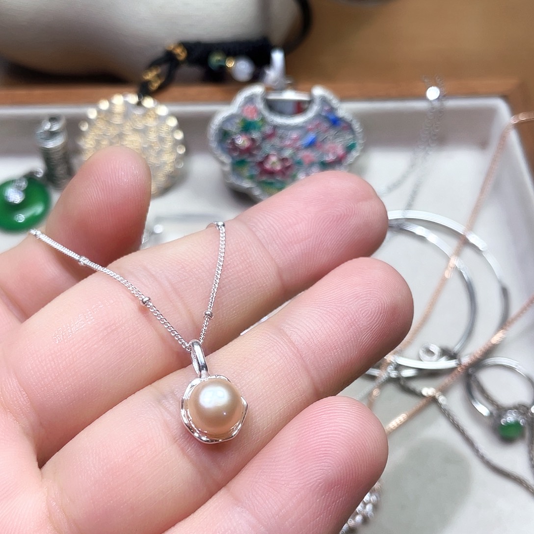 書***潼坠链均925银锆石珠珠➕链