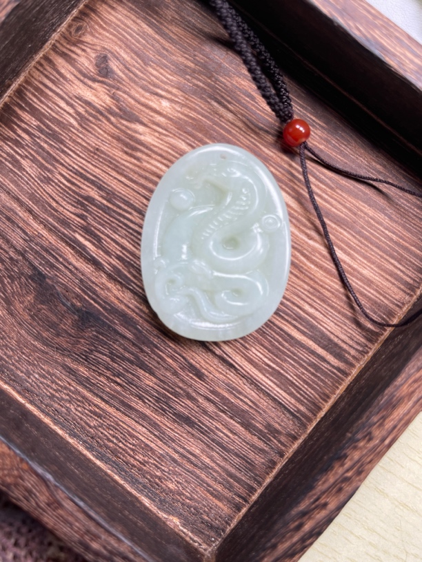 岫玉生肖蛇吊坠 挂件