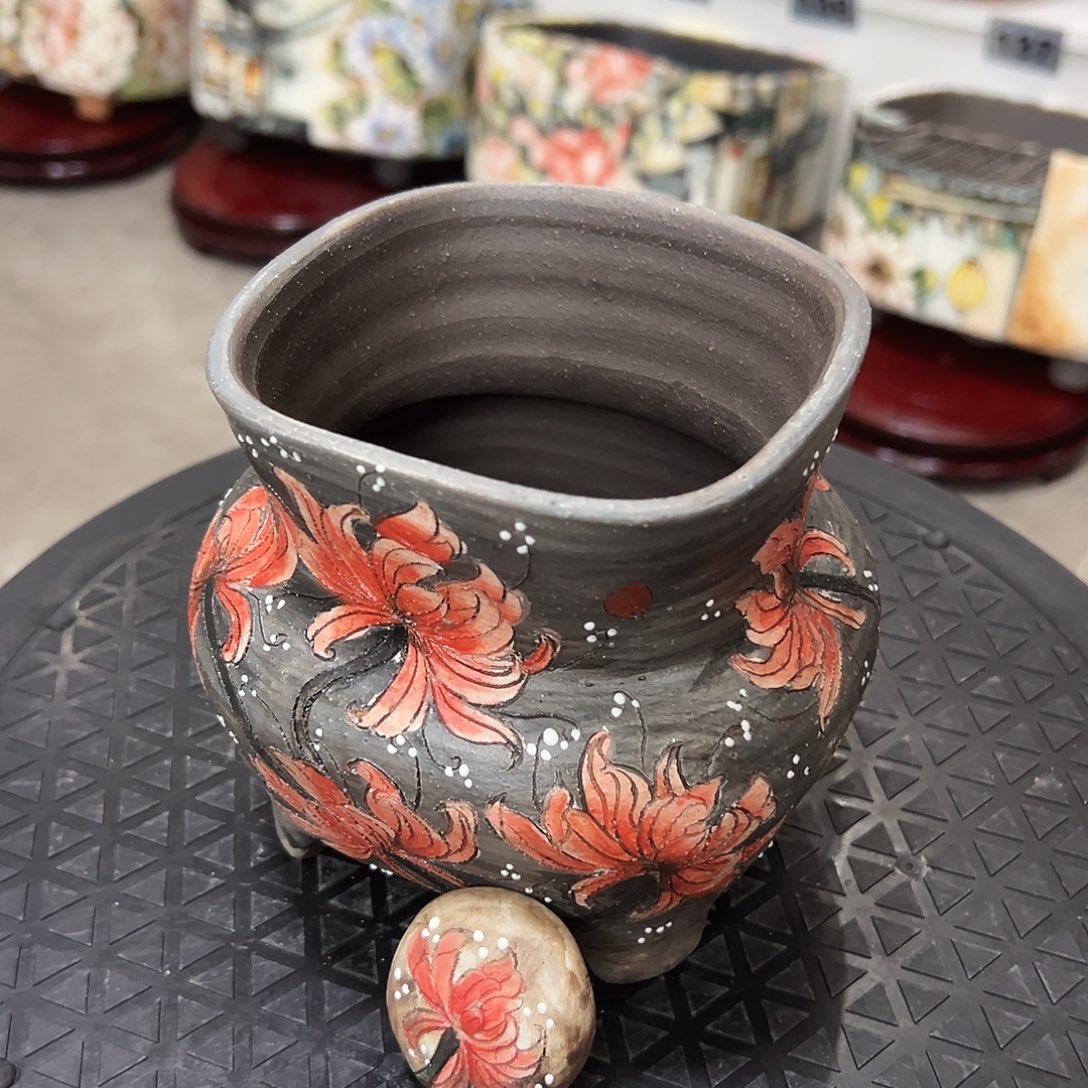 手绘陶瓷花盆口10