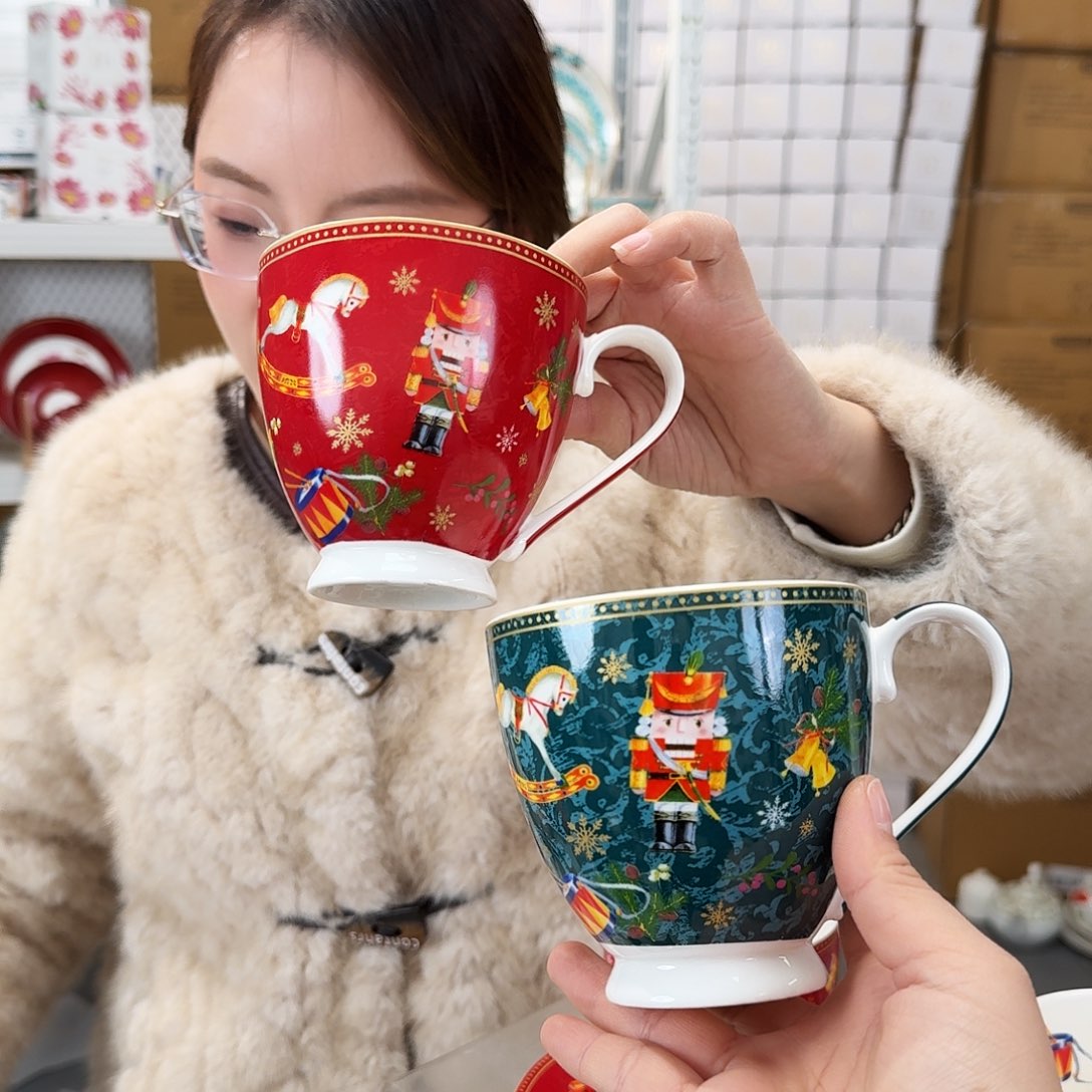 骨瓷马克杯460ml2个外贸尾单