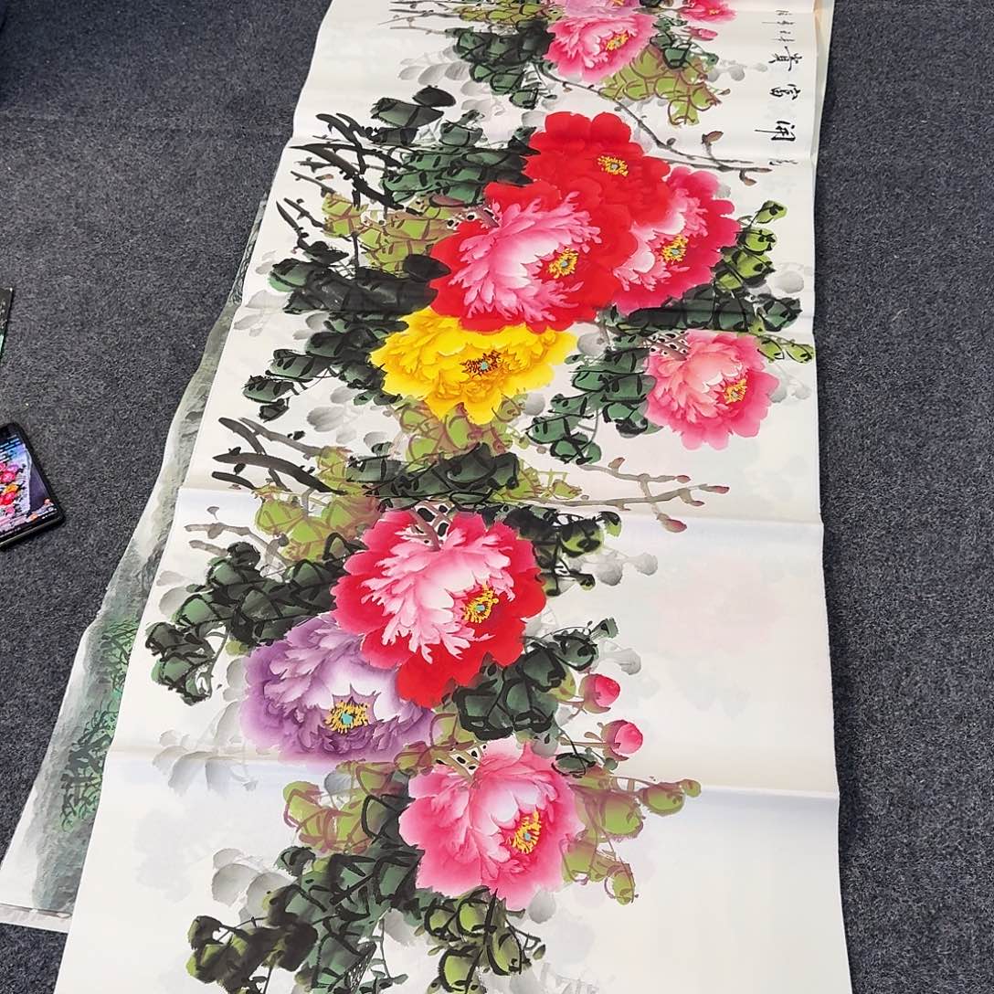 纯手绘国画作品好看小六尺