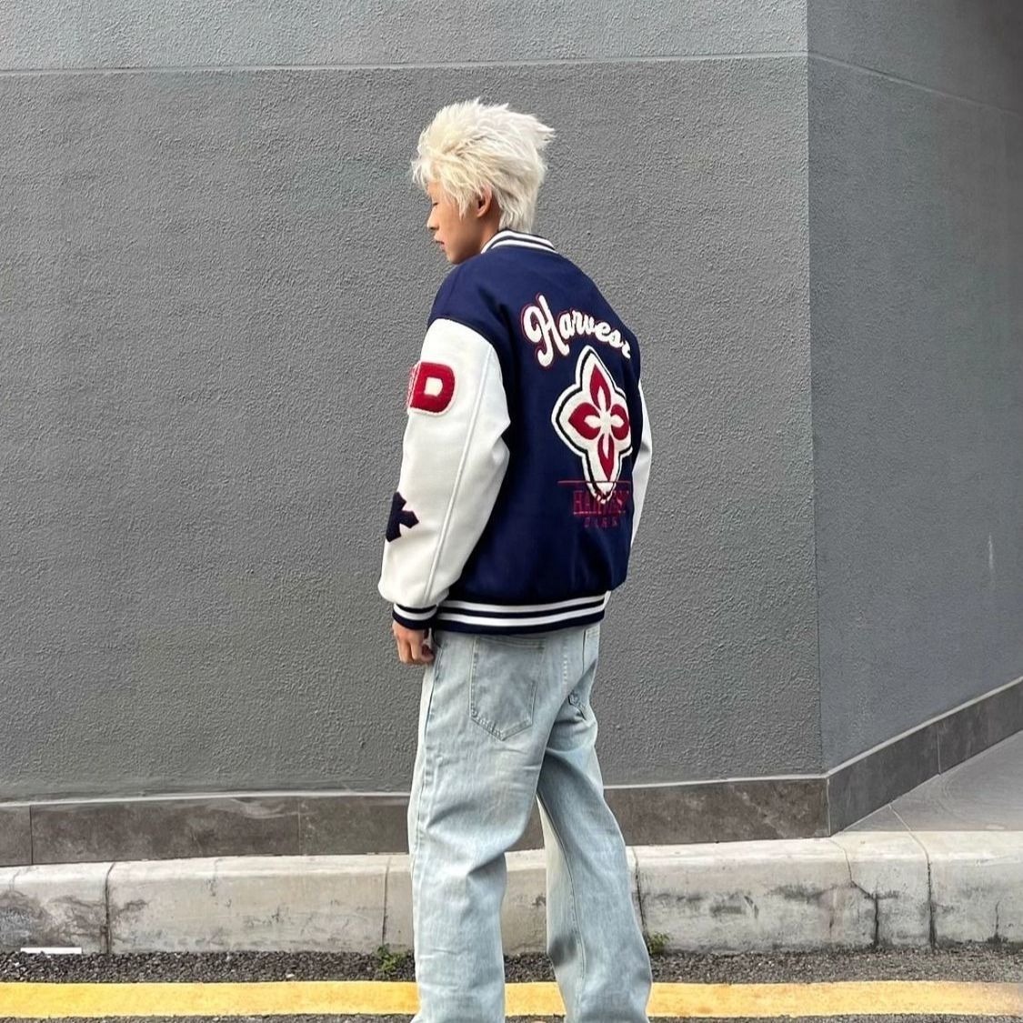 爆款高街刺绣字母棒球服男女春秋季小众新款拼接情侣外套夹克上衣