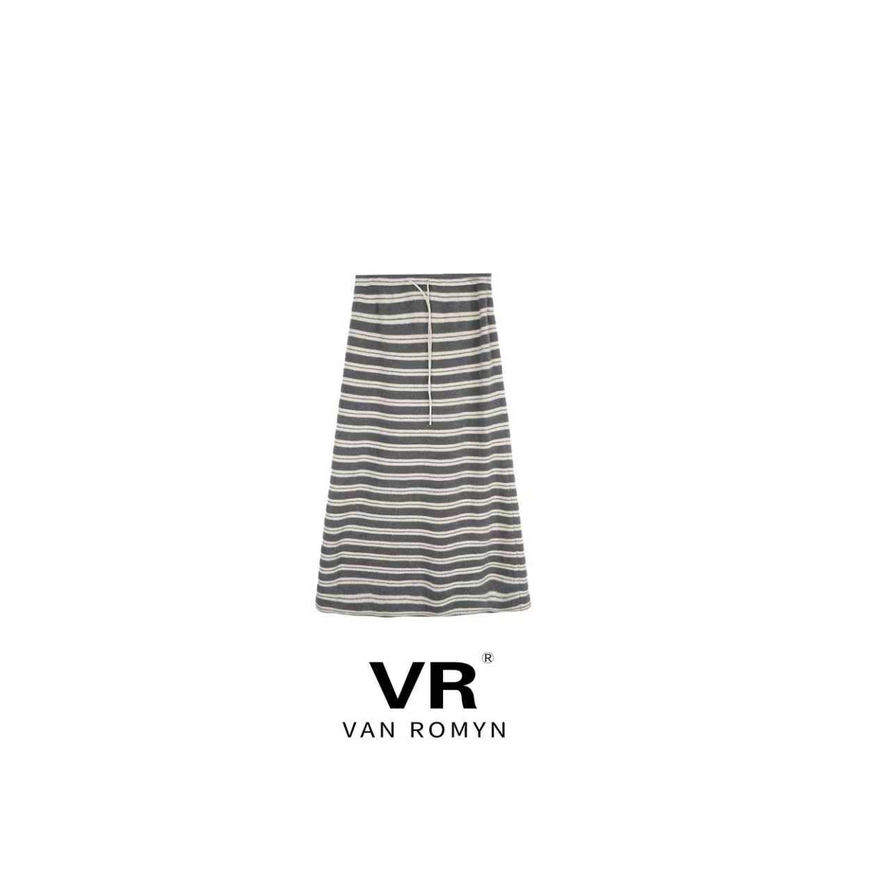 【VR莉娜】511190/2025 新款 秋冬 条纹 羊毛 半身裙