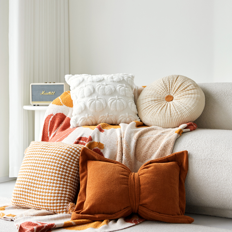 沙发床头靠背抱枕靠垫独特漂亮抱枕飘窗护腰垫睡觉舒适靠枕套毛毯
