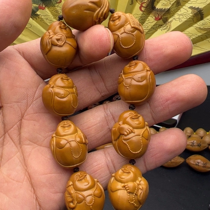 橄榄核手串/手链1.8铁盒光背佛珠米勒