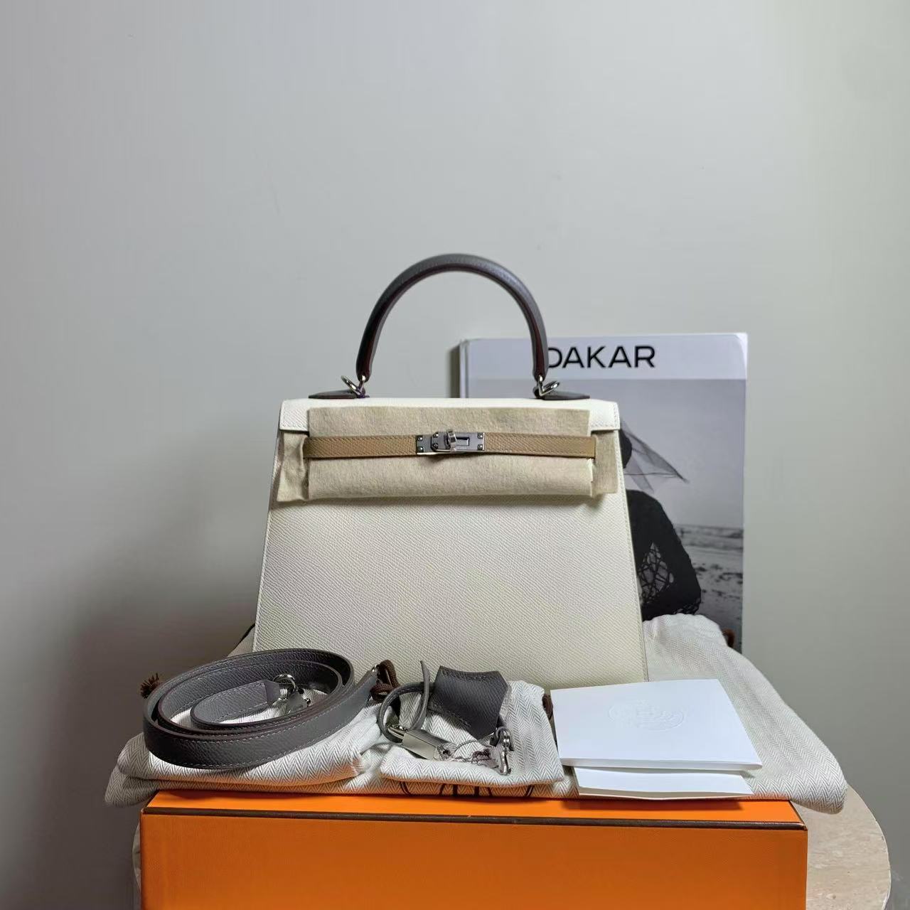 全新未使用 Hermes/爱马仕 壹臻/三拼银扣Kelly25 ep皮 94597475