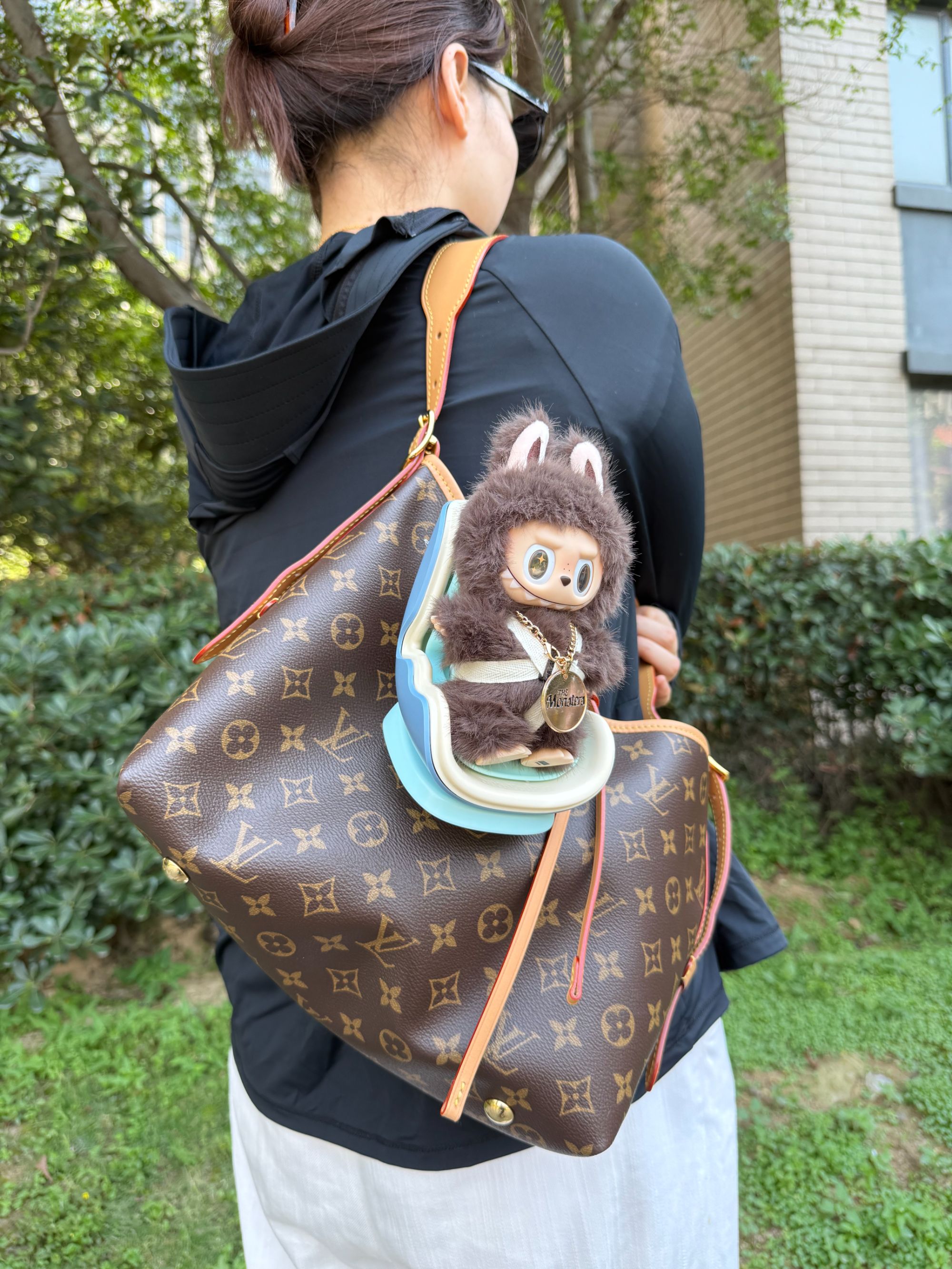 适配拉布布安全座椅自行车电动车毛绒玩偶玩具桌面摆件少女包挂件