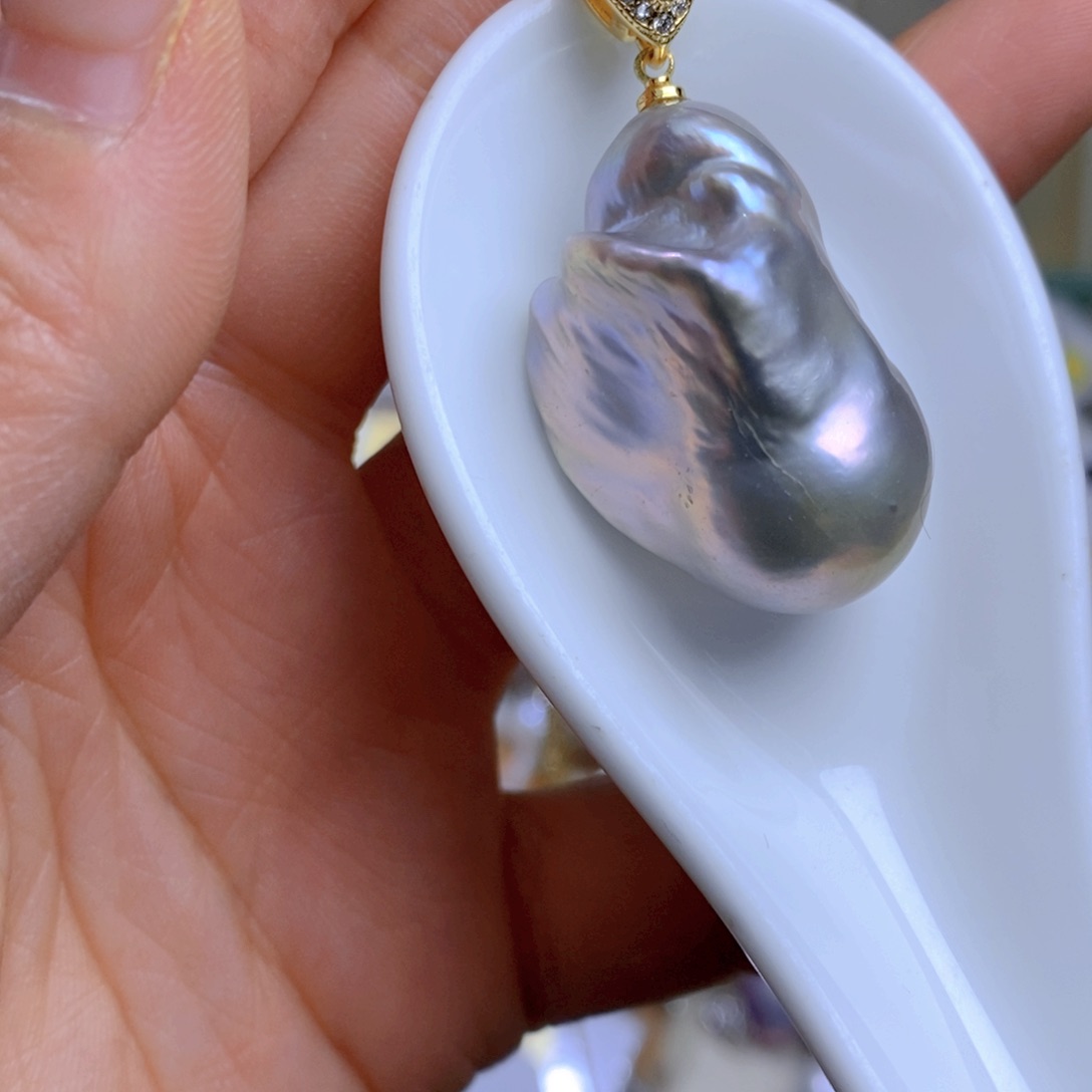 淡水珍珠吊坠合金