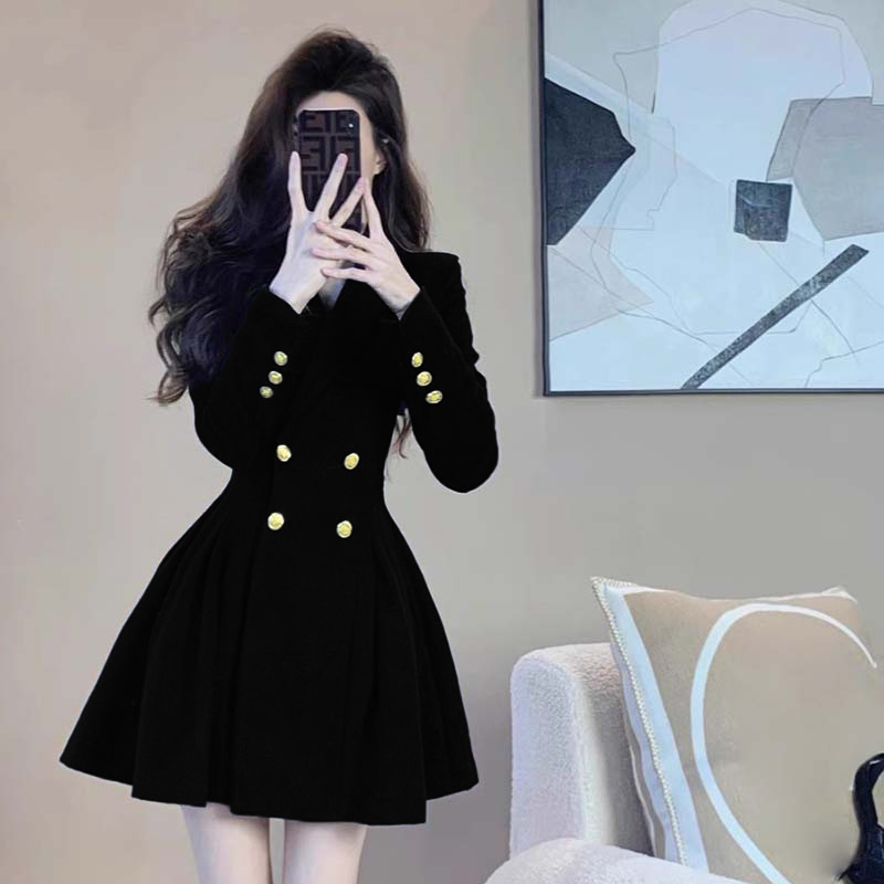 【有颜值】【有里布】连衣裙女装春秋新款法式小个子显瘦裙子JT0014