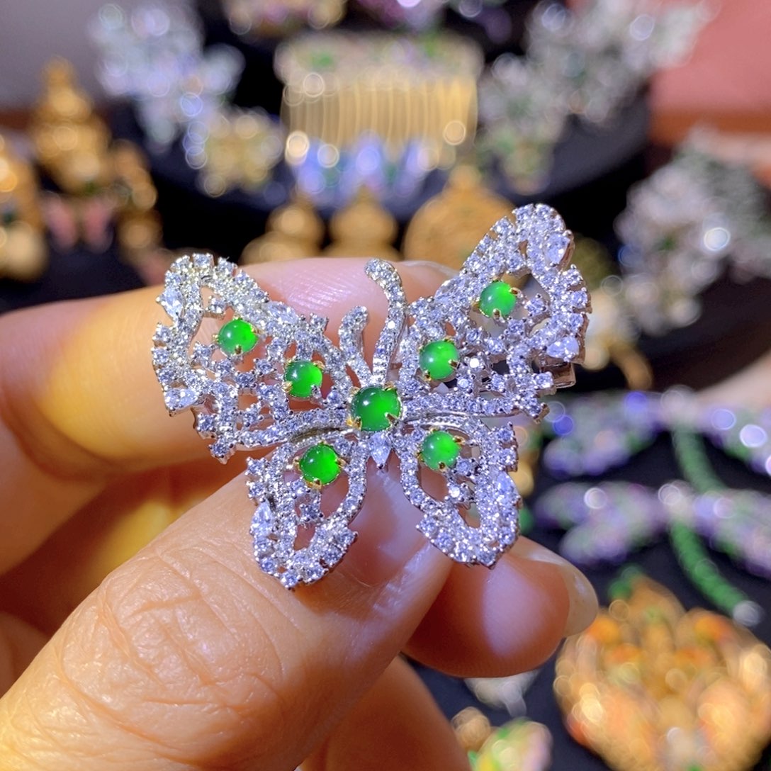 吊坠(不含链)银S925镶嵌翡翠