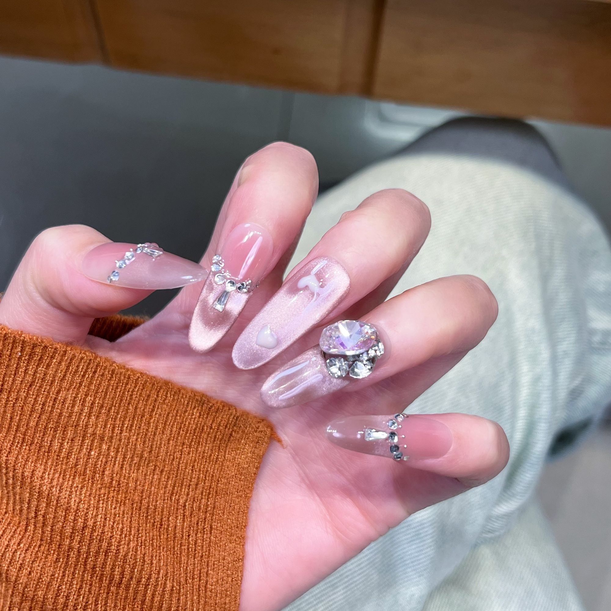 【粉黛】小九儿猫眼钻款穿戴甲