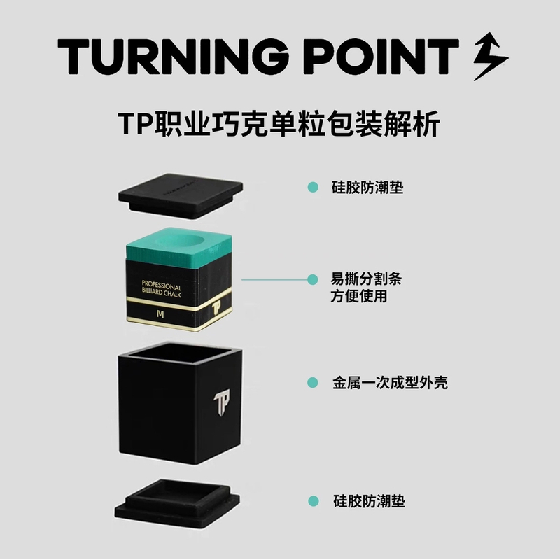 TURNINGPOINTTP职业级台球巧克粉tp巧粉台球台球杆