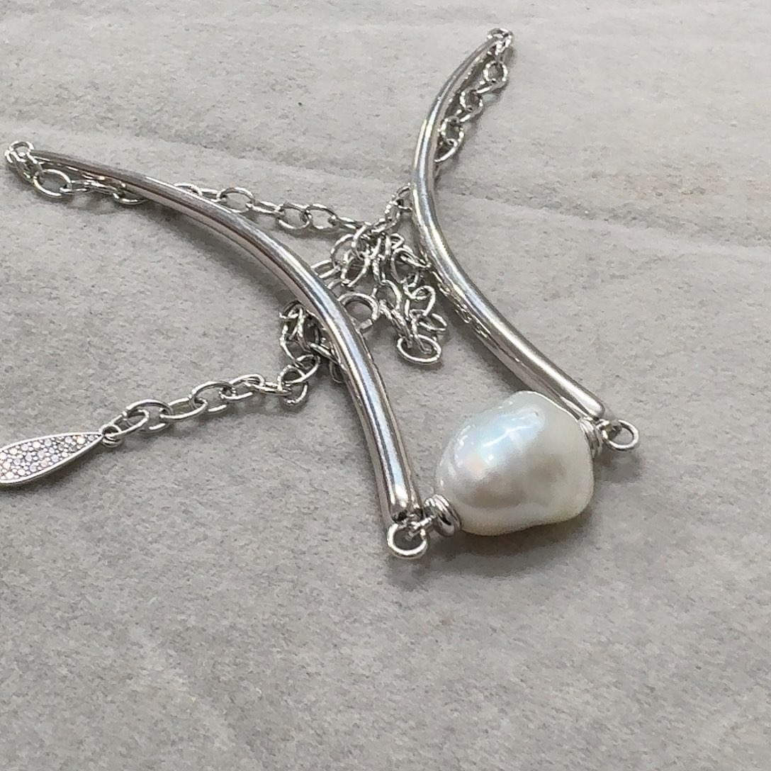 银S925镶嵌颈饰海水珍珠