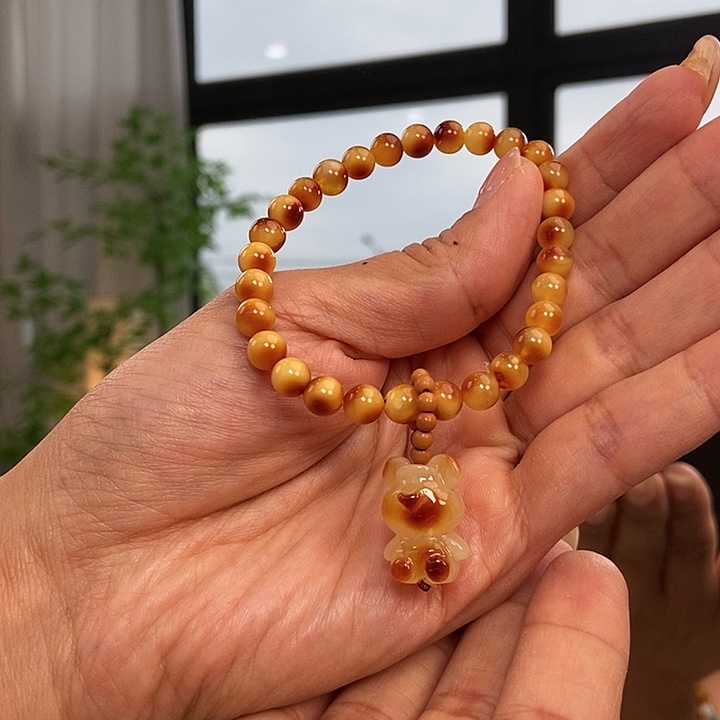 琥珀颈饰未镶嵌蜜蜡手串