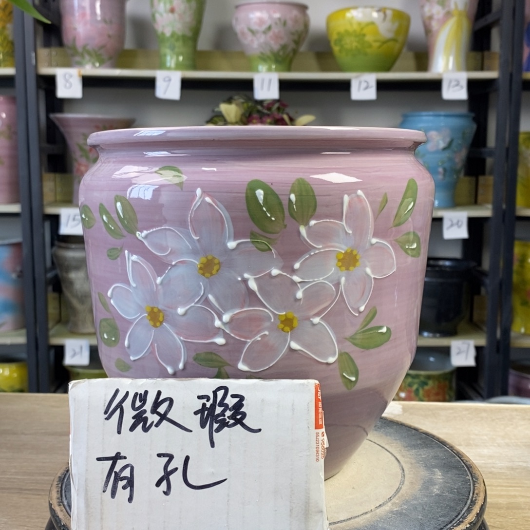景德镇手工手绘陶瓷花盆