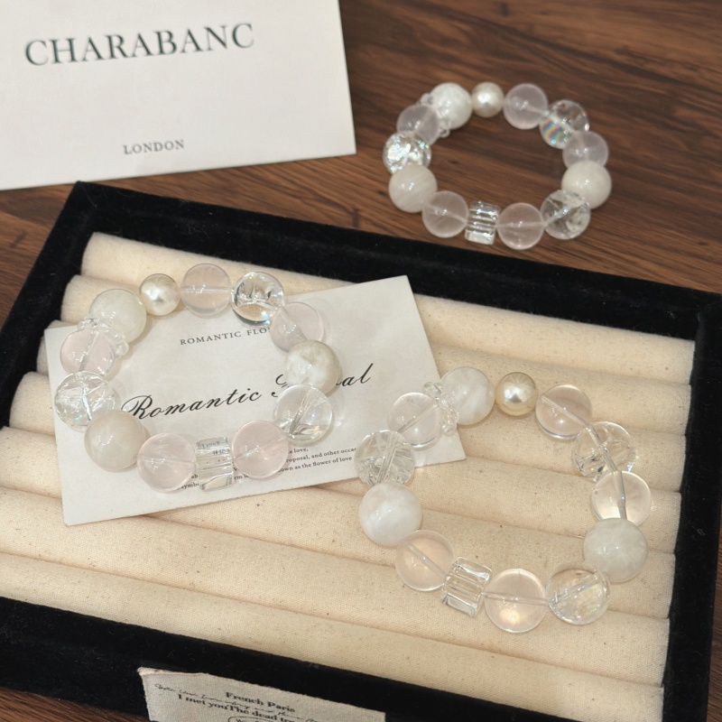 X2836雪花幽灵白水碎冰冰墨粉手链高端轻奢手串多样性发一